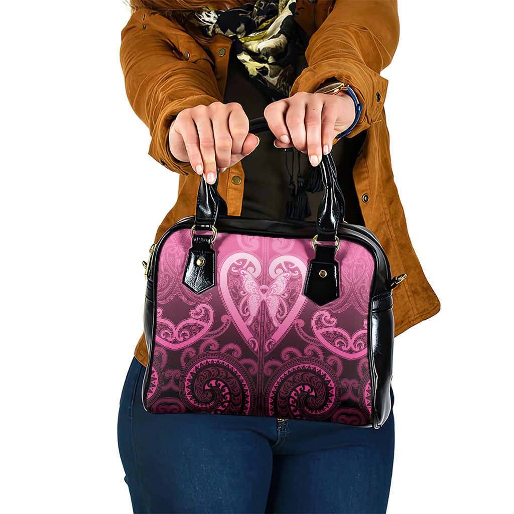 Aotearoa Breast Cancer Shoulder Handbag Maori Tribal Pattern LT05 One Size Pink - Polynesian Pride