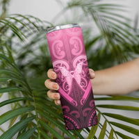 Aotearoa Breast Cancer Skinny Tumbler Maori Tribal Pattern LT05 - Polynesian Pride