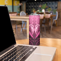 Aotearoa Breast Cancer Skinny Tumbler Maori Tribal Pattern LT05 - Polynesian Pride