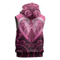 Aotearoa Breast Cancer Sleeveless Hoodie Maori Tribal Pattern LT05 - Polynesian Pride
