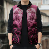 Aotearoa Breast Cancer Sleeveless Puffer Jacket Maori Tribal Pattern LT05 - Polynesian Pride