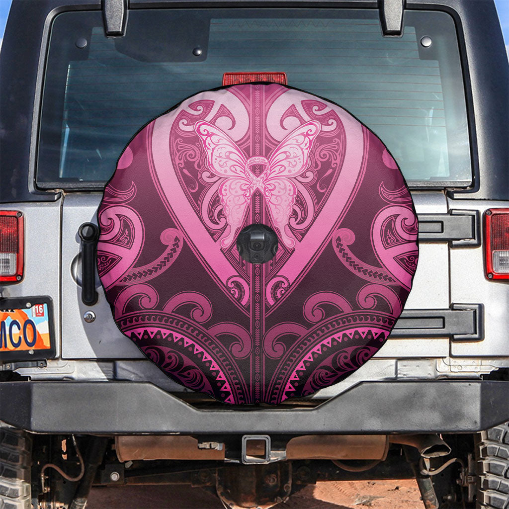 Aotearoa Breast Cancer Spare Tire Cover Maori Tribal Pattern LT05 Pink - Polynesian Pride