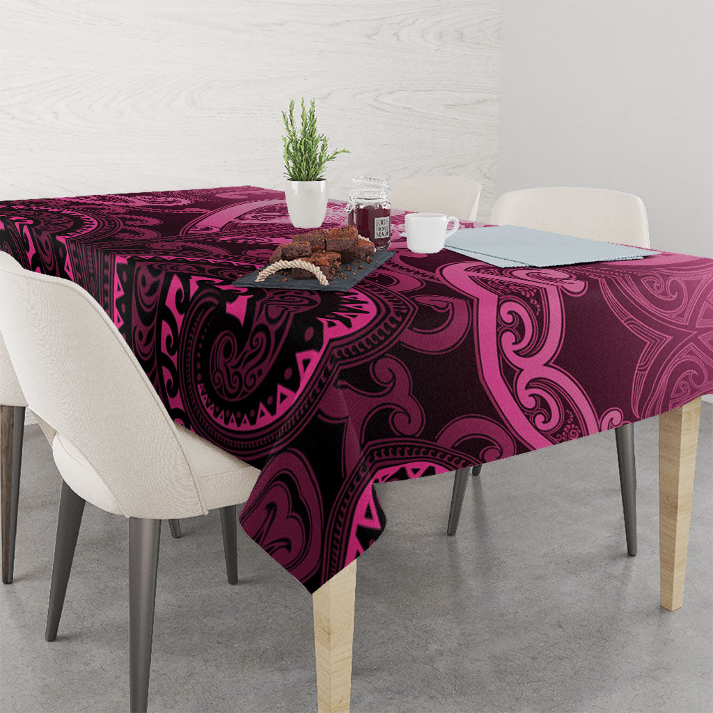 Aotearoa Breast Cancer Tablecloth Maori Tribal Pattern LT05 - Polynesian Pride