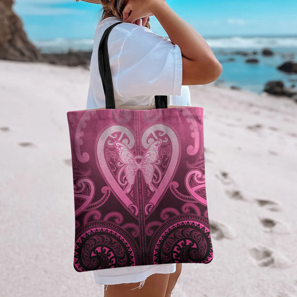 Aotearoa Breast Cancer Tote Bag Maori Tribal Pattern LT05 - Polynesian Pride