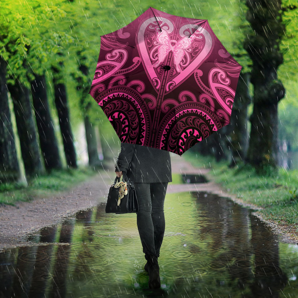 Aotearoa Breast Cancer Umbrella Maori Tribal Pattern LT05 - Polynesian Pride