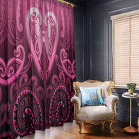 Aotearoa Breast Cancer Window Curtain Maori Tribal Pattern LT05 - Polynesian Pride