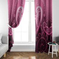 Aotearoa Breast Cancer Window Curtain Maori Tribal Pattern LT05 - Polynesian Pride