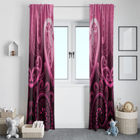 Aotearoa Breast Cancer Window Curtain Maori Tribal Pattern LT05 - Polynesian Pride