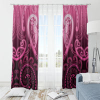 Aotearoa Breast Cancer Window Curtain Maori Tribal Pattern LT05 - Polynesian Pride
