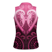 Aotearoa Breast Cancer Women Sleeveless Polo Shirt Maori Tribal Pattern LT05 - Polynesian Pride