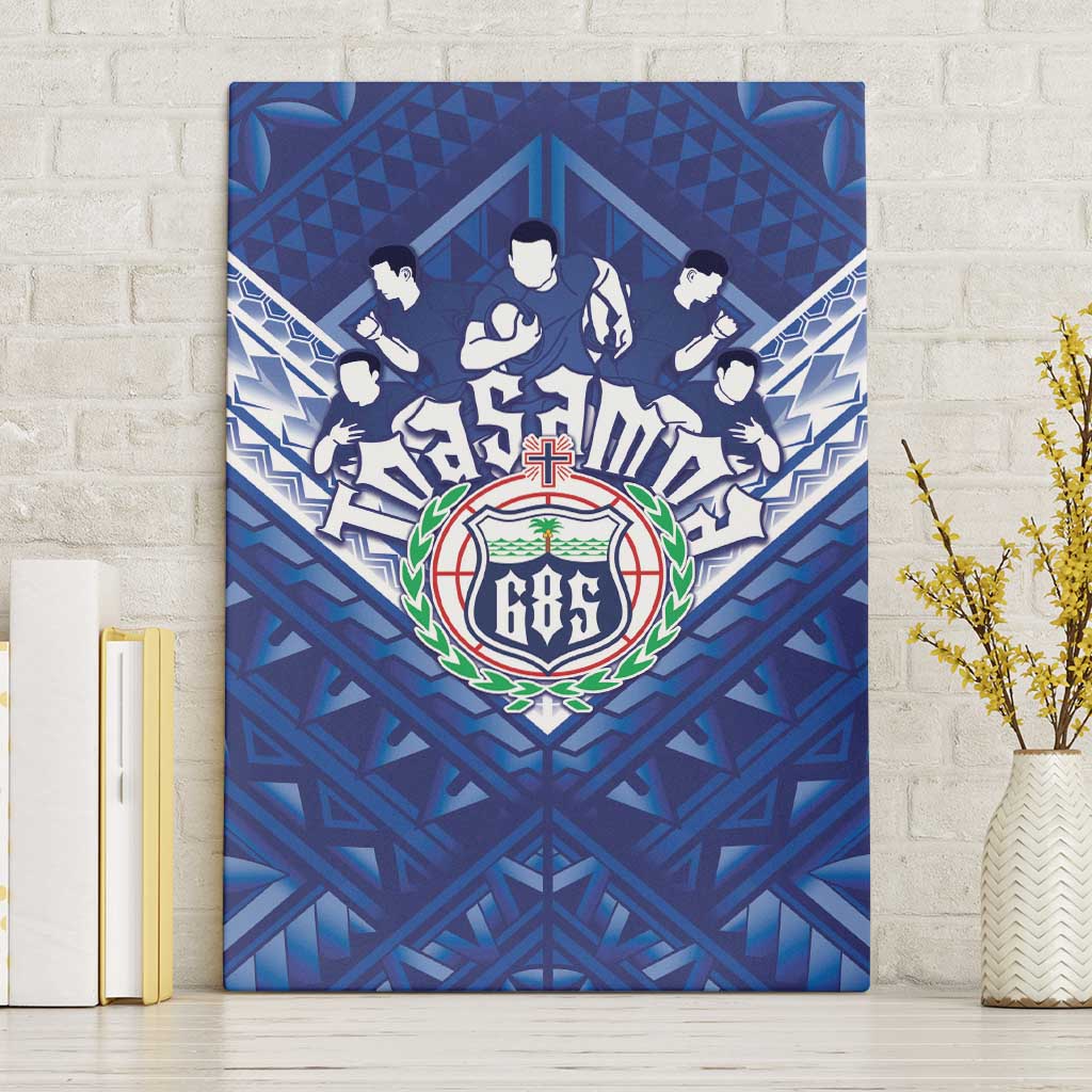 Toa Samoa Rugby Canvas Wall Art Samoan Pride With Tribal Pattern - Polynesian Pride