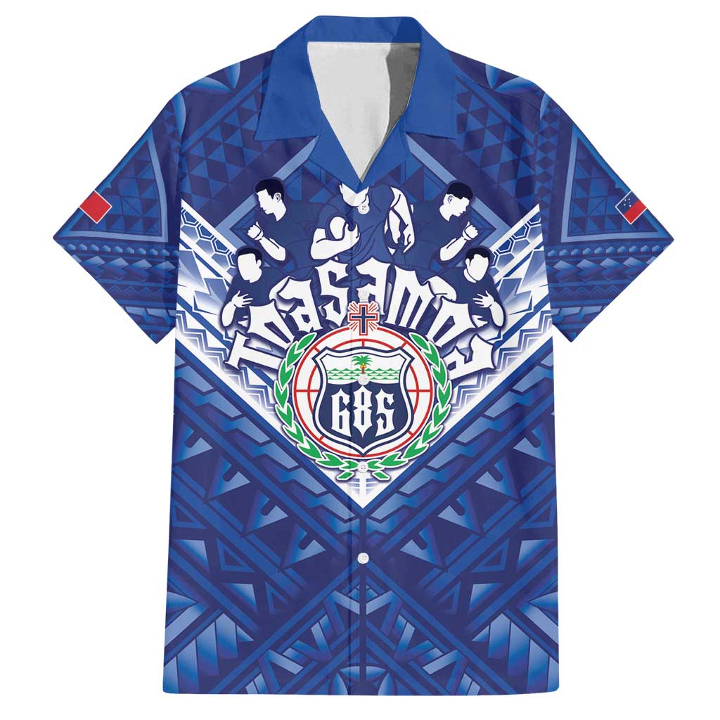 Toa Samoa Rugby Custom Family Matching Off Shoulder Short Dress and Hawaiian Shirt Samoan Pride With Tribal Pattern - Polynesian Pride