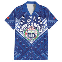 Toa Samoa Rugby Custom Family Matching Off Shoulder Short Dress and Hawaiian Shirt Samoan Pride With Tribal Pattern - Polynesian Pride