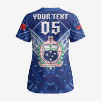 Toa Samoa Rugby Custom Scrub Top Samoan Pride With Tribal Pattern - Polynesian Pride