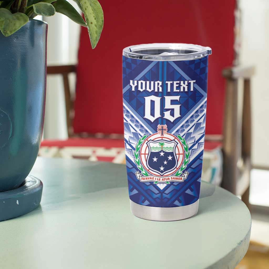 Toa Samoa Rugby Custom Tumbler Cup Samoan Pride With Tribal Pattern - Polynesian Pride
