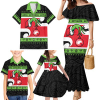 New Zealand Funny Christmas Family Matching Mermaid Dress and Hawaiian Shirt Maori Tiki LT05 - Polynesian Pride