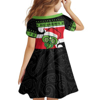 New Zealand Funny Christmas Family Matching Off Shoulder Short Dress and Hawaiian Shirt Maori Tiki LT05 - Polynesian Pride