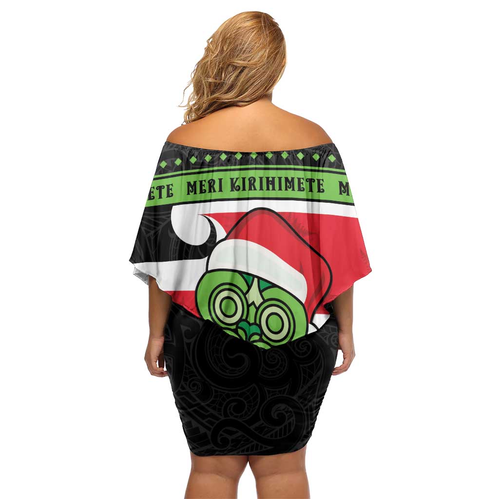 New Zealand Funny Christmas Family Matching Off Shoulder Short Dress and Hawaiian Shirt Maori Tiki LT05 - Polynesian Pride
