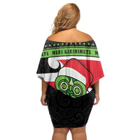 New Zealand Funny Christmas Family Matching Off Shoulder Short Dress and Hawaiian Shirt Maori Tiki LT05 - Polynesian Pride
