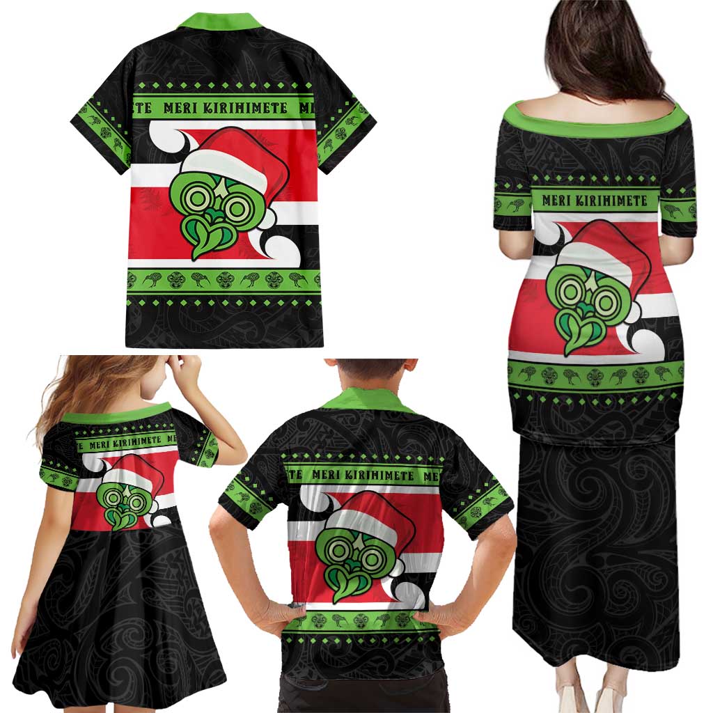 New Zealand Funny Christmas Family Matching Puletasi and Hawaiian Shirt Maori Tiki LT05 - Polynesian Pride
