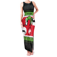 New Zealand Funny Christmas Family Matching Tank Maxi Dress and Hawaiian Shirt Maori Tiki LT05 Mom's Dress Black - Polynesian Pride