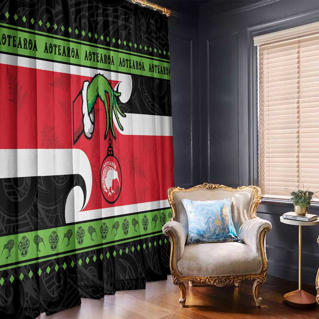 New Zealand Funny Christmas Window Curtain Maori Tiki LT05 - Polynesian Pride