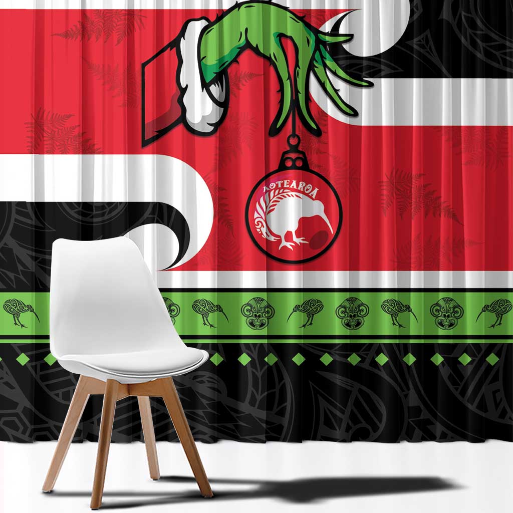 New Zealand Funny Christmas Window Curtain Maori Tiki LT05 - Polynesian Pride