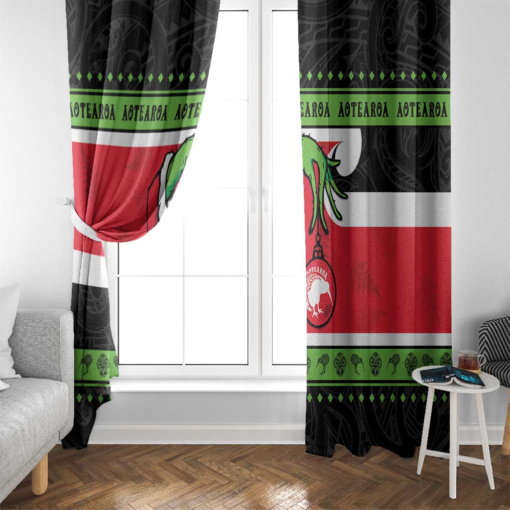 New Zealand Funny Christmas Window Curtain Maori Tiki LT05 - Polynesian Pride