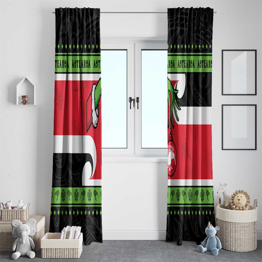 New Zealand Funny Christmas Window Curtain Maori Tiki LT05 - Polynesian Pride