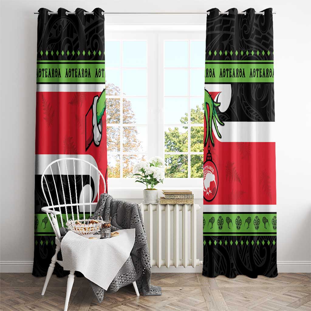 New Zealand Funny Christmas Window Curtain Maori Tiki LT05 - Polynesian Pride