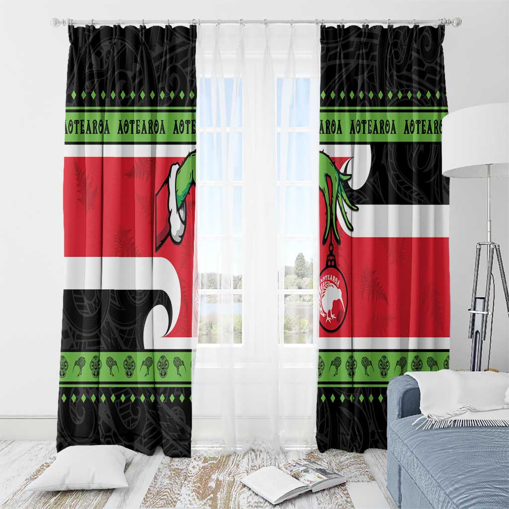 New Zealand Funny Christmas Window Curtain Maori Tiki LT05 - Polynesian Pride