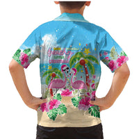 Hawaii Christmas Family Matching Mermaid Dress and Hawaiian Shirt Deck The Palms Holiday Flamingos LT05 - Polynesian Pride