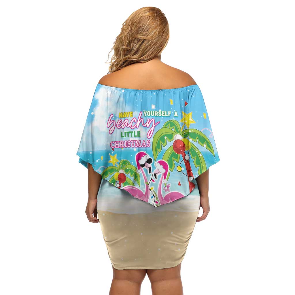 Hawaii Christmas Family Matching Off Shoulder Short Dress and Hawaiian Shirt Deck The Palms Holiday Flamingos LT05 - Polynesian Pride