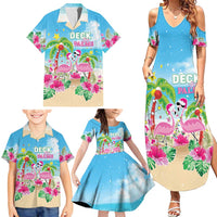 Hawaii Christmas Family Matching Summer Maxi Dress and Hawaiian Shirt Deck The Palms Holiday Flamingos LT05 - Polynesian Pride