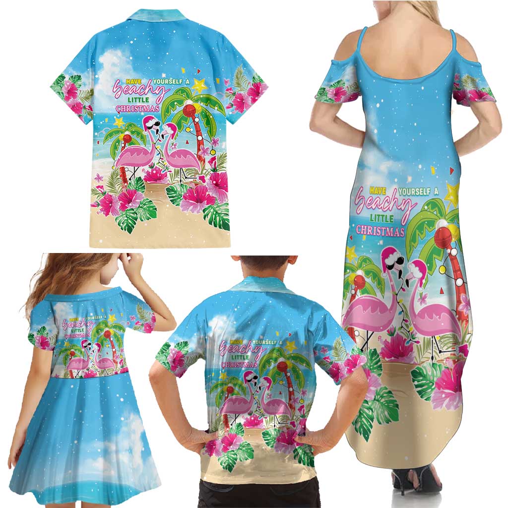 Hawaii Christmas Family Matching Summer Maxi Dress and Hawaiian Shirt Deck The Palms Holiday Flamingos LT05 - Polynesian Pride