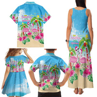 Hawaii Christmas Family Matching Tank Maxi Dress and Hawaiian Shirt Deck The Palms Holiday Flamingos LT05 - Polynesian Pride