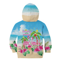 Hawaii Christmas Kid Hoodie Deck The Palms Holiday Flamingos