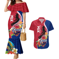 Guam Martin Luther King Jr Day Couples Matching Mermaid Dress and Hawaiian Shirt LT05 Red - Polynesian Pride