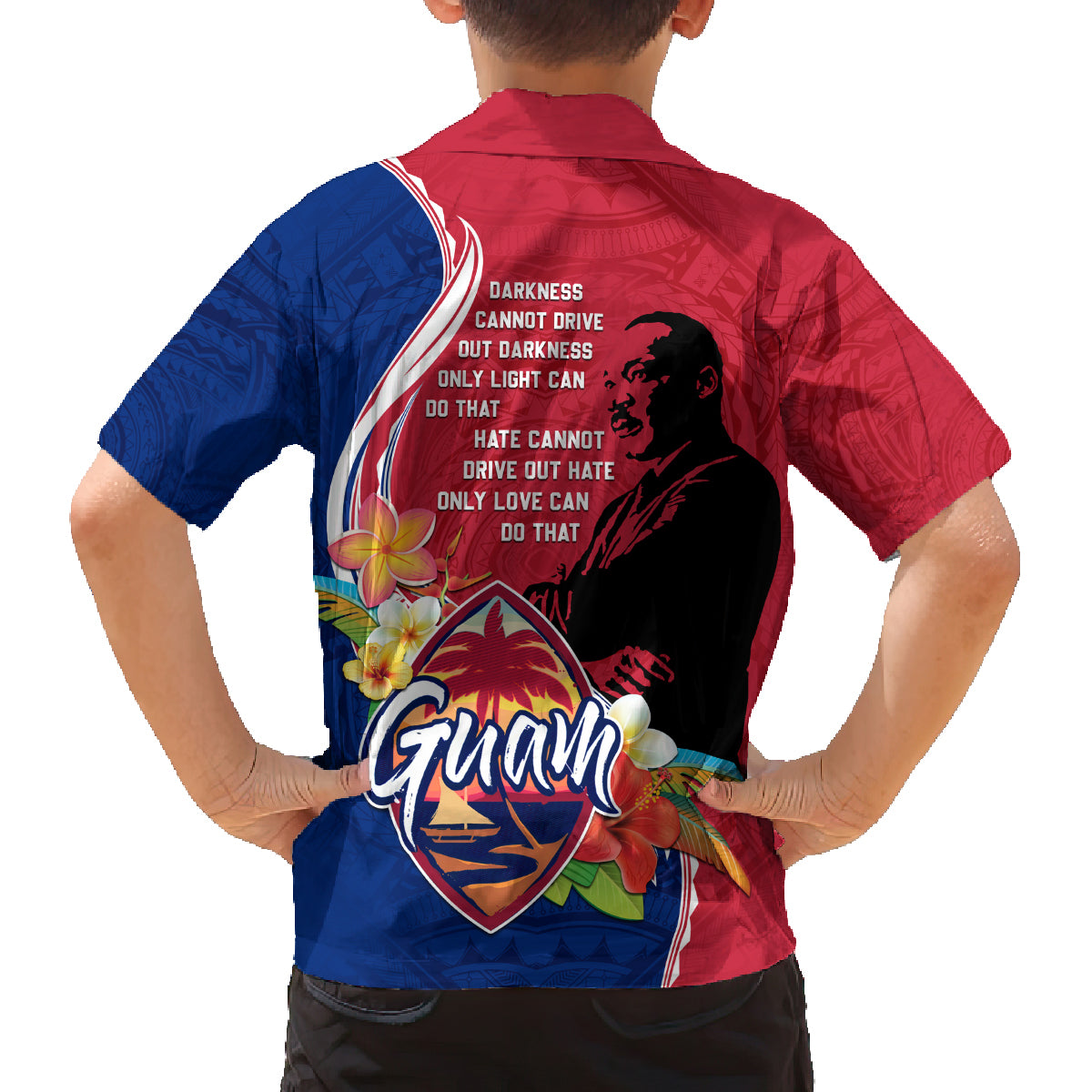 Guam Martin Luther King Jr Day Family Matching Long Sleeve Bodycon Dress and Hawaiian Shirt LT05 - Polynesian Pride