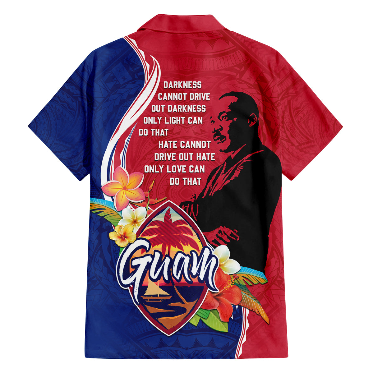 Guam Martin Luther King Jr Day Family Matching Off Shoulder Long Sleeve Dress and Hawaiian Shirt LT05 - Polynesian Pride