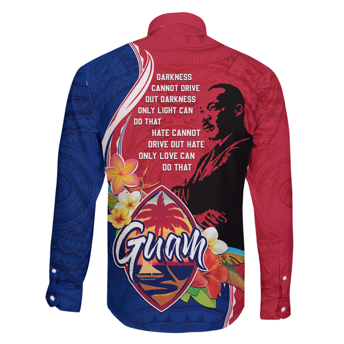 Guam Martin Luther King Jr Day Family Matching Off Shoulder Long Sleeve Dress and Hawaiian Shirt LT05 - Polynesian Pride