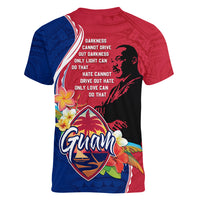 Guam Martin Luther King Jr Day Women V Neck T Shirt LT05 - Polynesian Pride