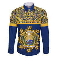 Personalised Repubrikin Naoero Independence Day Family Matching Short Sleeve Bodycon Dress and Hawaiian Shirt Tamanu With Coat Of Arms LT05 Dad's Shirt - Long Sleeve Yellow - Polynesian Pride