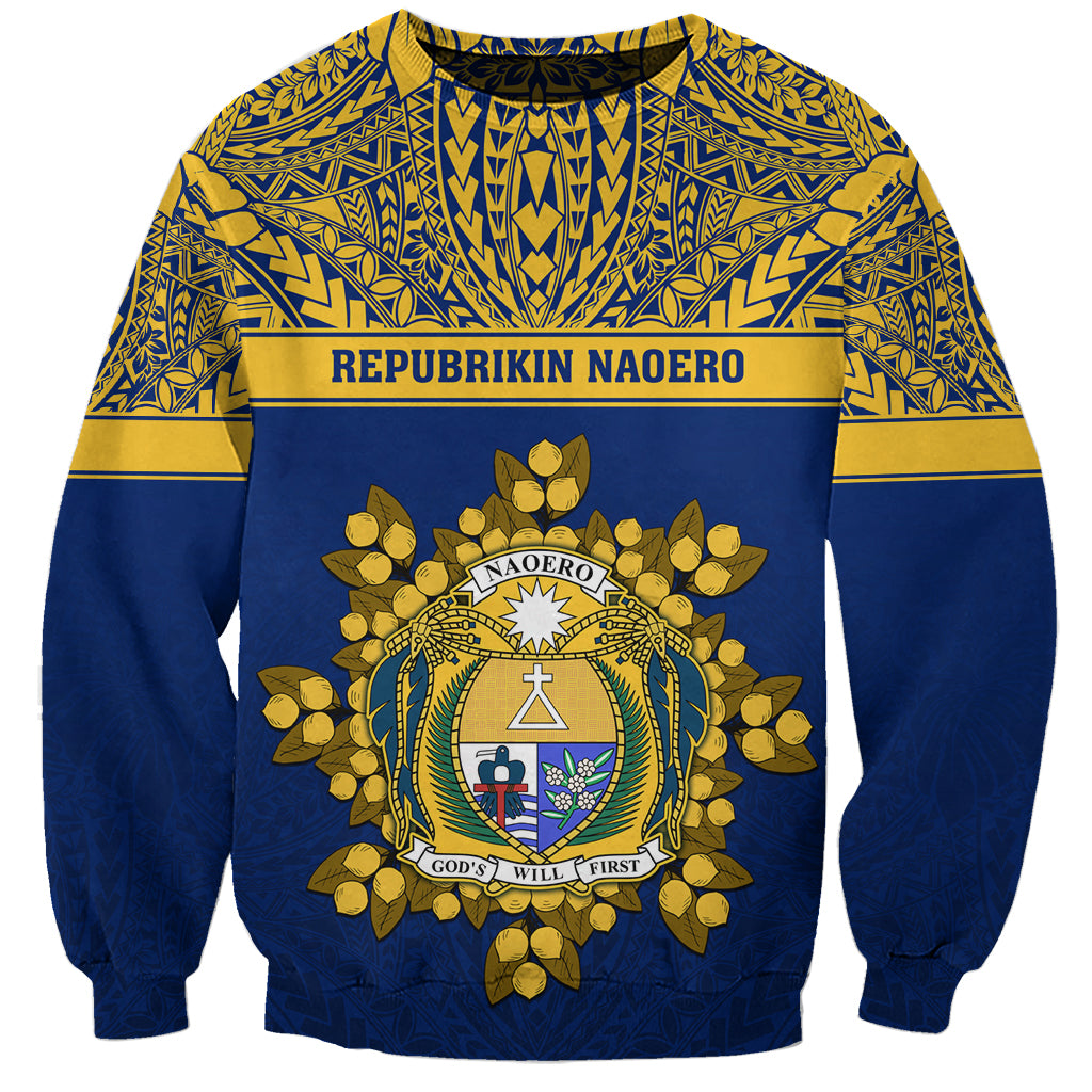 Personalised Repubrikin Naoero Independence Day Sweatshirt Tamanu With Coat Of Arms LT05 Unisex Yellow - Polynesian Pride