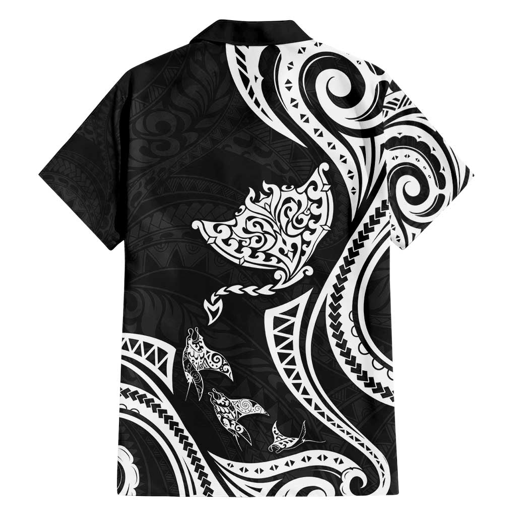 Hawaii Manta Ray Family Matching Long Sleeve Bodycon Dress and Hawaiian Shirt Polynesian Art Tattoo LT05 - Polynesian Pride