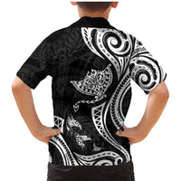 Hawaii Manta Ray Family Matching Mermaid Dress and Hawaiian Shirt Polynesian Art Tattoo LT05 - Polynesian Pride