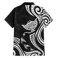 Hawaii Manta Ray Family Matching Off The Shoulder Long Sleeve Dress and Hawaiian Shirt Polynesian Art Tattoo LT05 - Polynesian Pride
