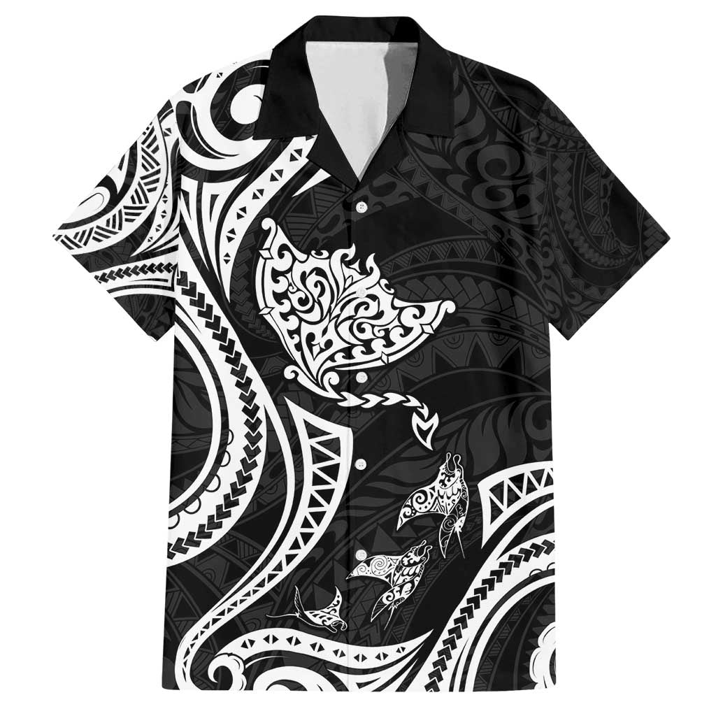 Hawaii Manta Ray Family Matching Summer Maxi Dress and Hawaiian Shirt Polynesian Art Tattoo