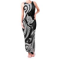 Hawaii Manta Ray Family Matching Tank Maxi Dress and Hawaiian Shirt Polynesian Art Tattoo LT05 Mom's Dress Black - Polynesian Pride