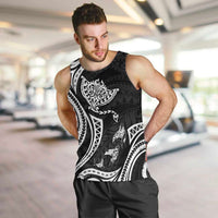Hawaii Manta Ray Men Tank Top Polynesian Art Tattoo LT05 Black - Polynesian Pride